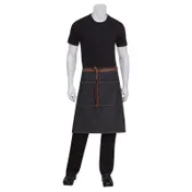Chef Works AW049-BLK-0 Memphis Bistro Waist Apron, 24"L x 32"W, Black, 100% Cotton Denim 1 image