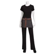 Chef Works AW054-BLK-0 - Black 12"L x 23"W Waist Apron, 100% Cotton Denim, 3 Pockets 1 image