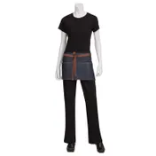 Chef Works AW054-IBL-0 Indigo Blue 12"L x 23"W Waist Apron, 100% Cotton Denim, 3 Pockets - 1/Case 1 image