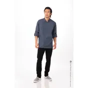 Chef Works BCLZ008-BLU-5XL - Men's Hartford Chef Coat, 5XL Blue, Poly/Cotton, Pockets, Slits 1 image