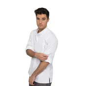 Chef Works BCLZ008-WHT-M Chef Coat, Medium White, Poly Cotton Twill, Roll-Up Sleeves, Zipper 2 image