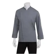 Chef Works BCMC010-GRY-2XL Men’s Lansing Chef Coat, Gray 2XL, Roll-Up Sleeves, Vent Back Pocket 1 image