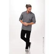 Chef Works BCMC010-GRY-4XL Men's Lansing Chef Coat, Gray, 4XL, Poly/Cotton, Long Sleeve 1 image