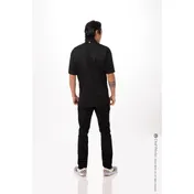 Chef Works BCSZ009-BLK-5XL - Short Sleeve Chef Coat, 5XL Twill, Thermo & Phone Pockets, Apron Snap 2 image