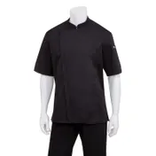Chef Works BCSZ009-BLK-M Chef Coat, Medium Black Short-Sleeve, 65/35 Poly-Cotton Twill, Cool Vent 1 image