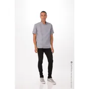 Chef Works BCSZ009-GRY-4XL - Men's Short Sleeve Chef Coat, Gray 4XL, 65/35 Poly/Cotton Twill 1 image