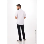 Chef Works BCSZ009-WHT-5XL Short Sleeve Chef Coat, White 5XL Poly/Cotton Twill, Slits, Phone Pocket 2 image