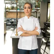 Chef Works BCWLZ005-WHT-L Women'S Hartford Chef Coat, Large, White, Cotton/Poly Twill - 1/Box 1 image