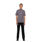 Chef Works BCWSZ006-PUR-L Chef Coat, Large Purple, Short-Sleeve, 65/35 Poly-Cotton Twill, Zipper 1 image