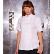 Chef Works BCWSZ006-WHT-2XL Women's Chef Coat, 2XL, White, 65/35 Poly/Cotton Twill, Short Sleeve 1 image