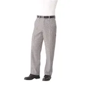 Chef Works BWCP-000-36 Chef Pants Small 36 Black/White Checkered PolyCotton Unisex Tapered Leg 1 image
