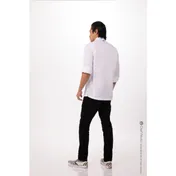 Chef Works CBC01-WHT-XS Men’s Bowden Chef Coat, XSmall White, 65/35 Twill, Sleeves, Side Slits 2 image