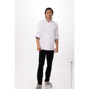 Chef Works CBC01-WHT-XS Men’s Bowden Chef Coat, XSmall White, 65/35 Twill, Sleeves, Side Slits 1 image