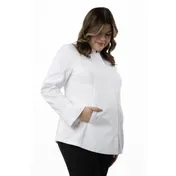Chef Works CBZ05W-WHT-M Medium White Poly/Cotton Chef Coat - 1/Unit 1 image