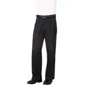 Chef Works CEBP-000-42 Chef Pants, Black, Unisex, Classic Solid Style, Size 42, 65/35 Poly/Cotton 1 image