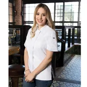 Chef Works CES02W-WHT-S V-Series Chef Coat, Short Sleeve, White, Size S, Poly/Cotton Twill 1 image