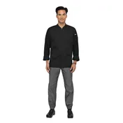 Chef Works CES04-BLK-3XL Knit Chef Coat, 3XL Black, 65/35 Twill, Long Sleeve, Cool Vent 1 image