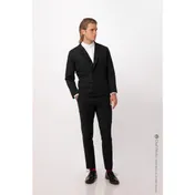 Chef Works CQZ01-BBK-L Men's Apex Chef Coat, Large Black, Long Sleeve, Collar, Zip Front, Hip Pockets 1 image