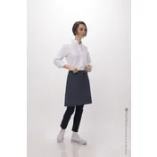 Chef Works F28-Nav-0 Navy Bistro Waist Apron, 19"L X 27.5"W, Poly/Cotton, 2 Pockets - 1/Case 1 image