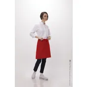 Chef Works F28-Red-0 Bistro Waist Apron, 19"L X 27.5"W, Poly/Cotton, Red - 1/Case 1 image
