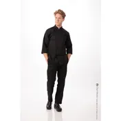 Chef Works JLCL-BLK-6XL Chef Coat, Double-Breasted 3/4 Sleeve, 65/35 Poly/Cotton Twill, Black, 6XL 1 image