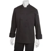 Chef Works JLLS-BLK-XS Calgary Chef Coat, XSmall Black, Double-Breasted Long-Sleeve, Cool Vent 1 image