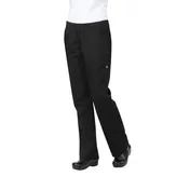 Chef Works PBN01W-BLK-3XL Slim Chef Pants, 3XL Black, Elastic Waistband with Drawstring, Two Pockets 1 image