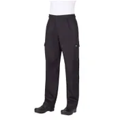 Chef Works PC001-BLK-XS Cargo Pants, XSmall Black 100% Cotton, Drawstring Waistband, Zipper Fly 1 image