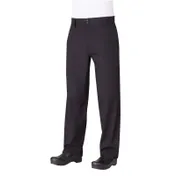 Chef Works PS005-BLK-40 Chef Pants Size 40 Black 65/35 PolyCotton Zipper Fly Back Pockets 1 image
