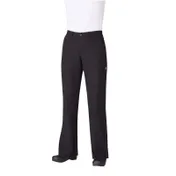 Chef Works PW003-BLK-2XL Women's Chef Pants, 2XL Black 65/35 PolyCotton, Elastic Waist, Zipper Fly 1 image
