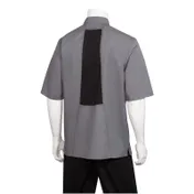 Chef Works VSSS-GBC-XL Valais Chef Coat, Short Sleeve, Gray/Black, XL, Cotton Twill, Vent Back 1 image