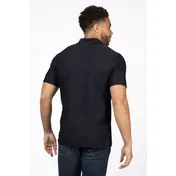 Chef Works Z650-BLK-6XL Men's Polo Shirt, 6XL, 100% Polyester, Black, Short Sleeve, Button Front 2 image