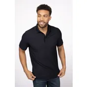 Chef Works Z650-BLK-6XL Men's Polo Shirt, 6XL, 100% Polyester, Black, Short Sleeve, Button Front 1 image