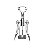 Libbey KS-100 Wing Corkscrew, 18/8 Stainless Steel, Silver Handle, Winged Opening Mechanism - 1/Case 1 image