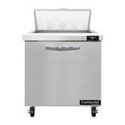Continental Refrigerator SW32N8 32" 1-Door Sandwich and Salad Prep Table, 8 Pans, Stainless Steel Exterior 1 image