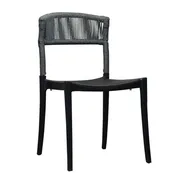Grosfillex UT873017 Tahoe Fiberglass Resin Side Chair, Heather Gray/Black 1 image