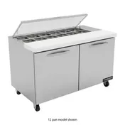 Continental Refrigerator SW48N10 48" 2-Door Sandwich and Salad Prep Table, 10 Pans, Stainless Steel Exterior 8 image