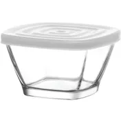 LAV HORECA DEL210 PK0002 - Square Container with White Lid, 10.6 oz (0.33 qt) Soda Lime - 12/Case 1 image