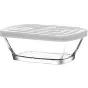 LAV HORECA DEL215 PK0002 - Glass Container with White Lid, 12.5 oz 0.39 qt, 2 1/8" H, 6/Case 1 image