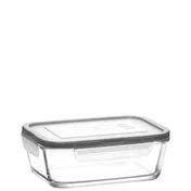 LAV HORECA KYO217 PK222 Food Container 25 3/8 oz Clear Rectangular with Locked Gray Lid - 4/Case 1 image