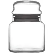 LAV HORECA PHU063 PK222 Phuket Jar, 21.5 oz (1.5 Qt) Clear Glass Container with Gray Lid - 6/Case 1 image