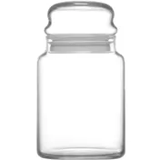 LAV HORECA PHU090 PK0002 Phuket Jar, 30 3/8 oz (1-2 Qt) Glass Container with White Lid - 6/Case 1 image