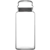 LAV HORECA PHU140 PK222 - 1-2 Qt Round Glass Jar, Clear, Gray Lid, 47.4 oz Capacity - 6/Case 1 image
