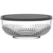 LAV HORECA TOK223 PK222 - Clear Glass Food Container with Gray Lid, 87 7/8 oz (0.66 Qt) - 2/Case 1 image