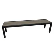 Plantation Prestige 8772000-01 Durango Bench, 69" W x 19-1/4" D x 17-1/2" H, Faux Wood Seat, Gunmetal Frame 1 image