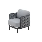 Plantation Prestige 8830600-015402 Coronado Lounge Chair, Frame, Grey 1" Woven Cording, Granite #5402 Seat/Back 1 image