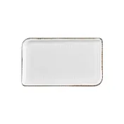 Turgla T-GREAR38DT-6 Rectangular Porcelain Platter, 13.75" W x 6.25" D (14" x 7"), Brown Finish 1 image