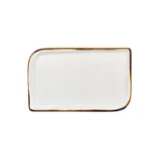 Turgla T-HAGLAR38DT-6 Rectangular Porcelain Platter, Brown Finish, 14" x 7" Size, Gleam Tableware 2 image