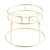 TableCraft 12911 Wire Display Stand, 11" x 11" x 8", Gold Plated Metal, Round, Single Tier - 1/Each 1 image