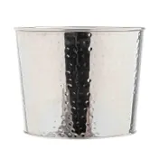 TableCraft Products 13016 Dispenser, 10" Dia. x 8" Mirror-Hammered Stainless Steel, Silver Finish 1 image